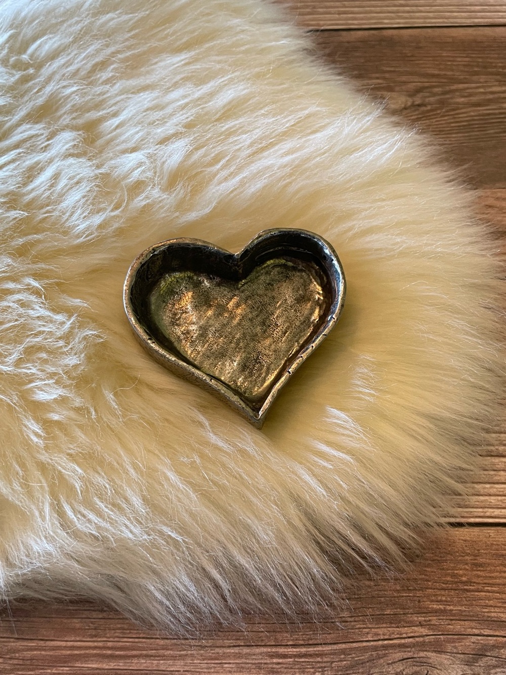 VTG Pewter Heart Trinket box
